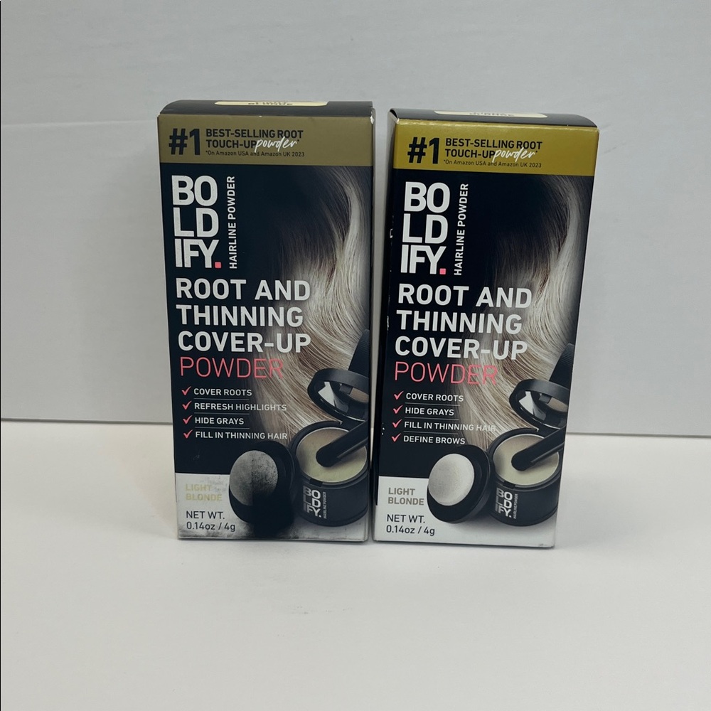 BOLDIFY Root Touch Up Powder with Brush, Covers Thinning Hair Grays Light Blonde